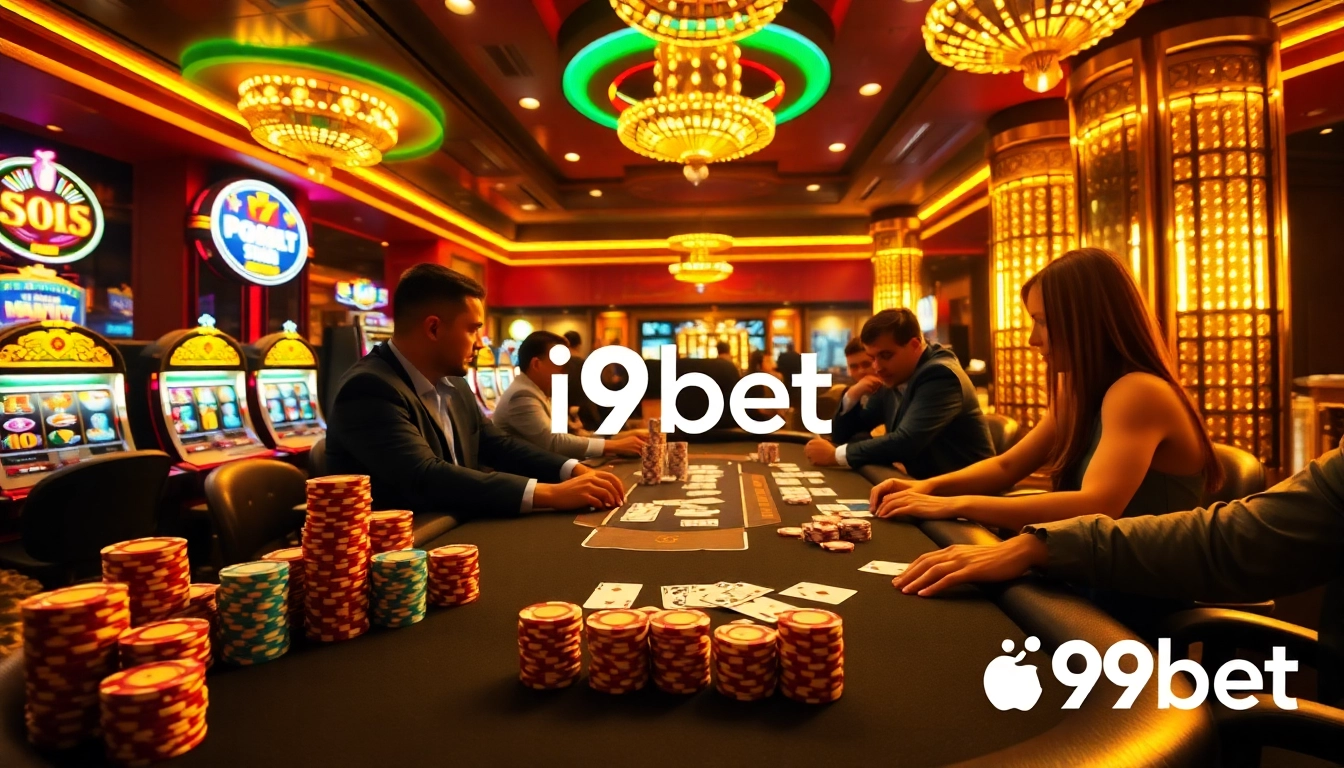 Experience i9bet poker excitement with vibrant casino ambiance.
