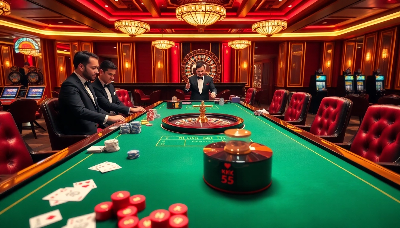 Experience the thrill of KK55 casino gaming with vibrant tables and engaging players.