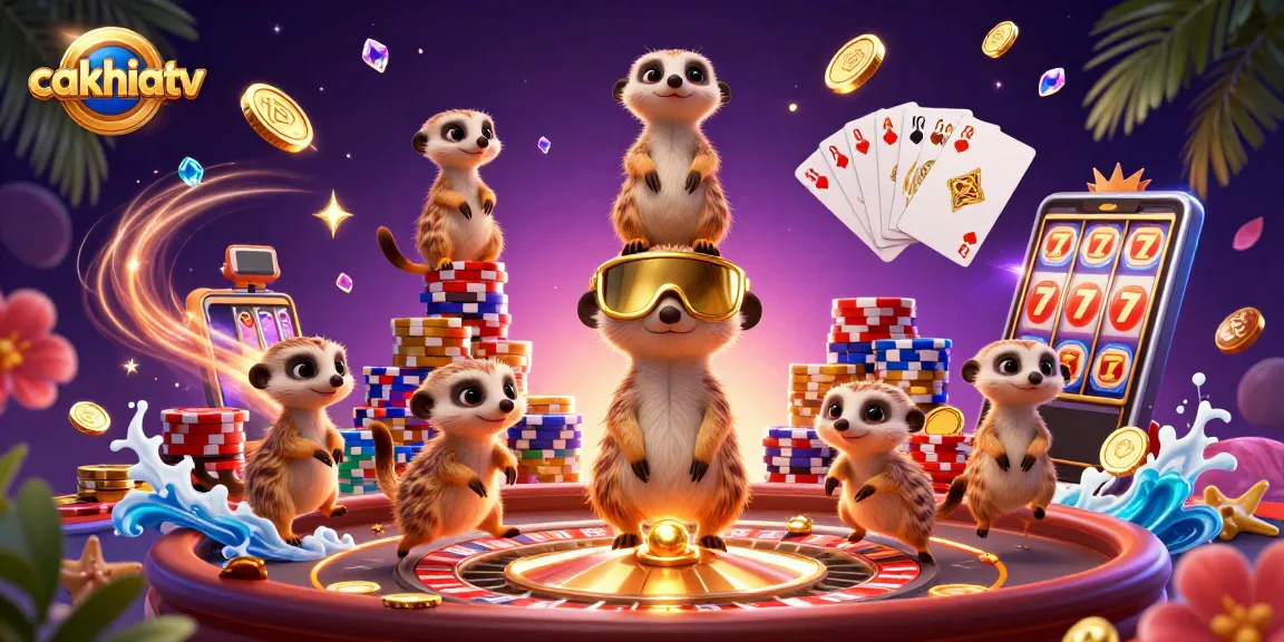 Cakhiatv's meerkats revel in casino excitement, showcasing vibrant gaming elements and thrilling moments.