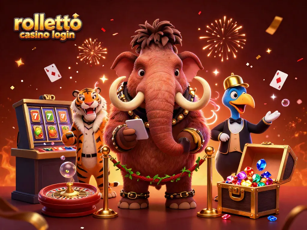 Experience excitement with rolletto casino login as characters engage in vibrant gambling activities and games.