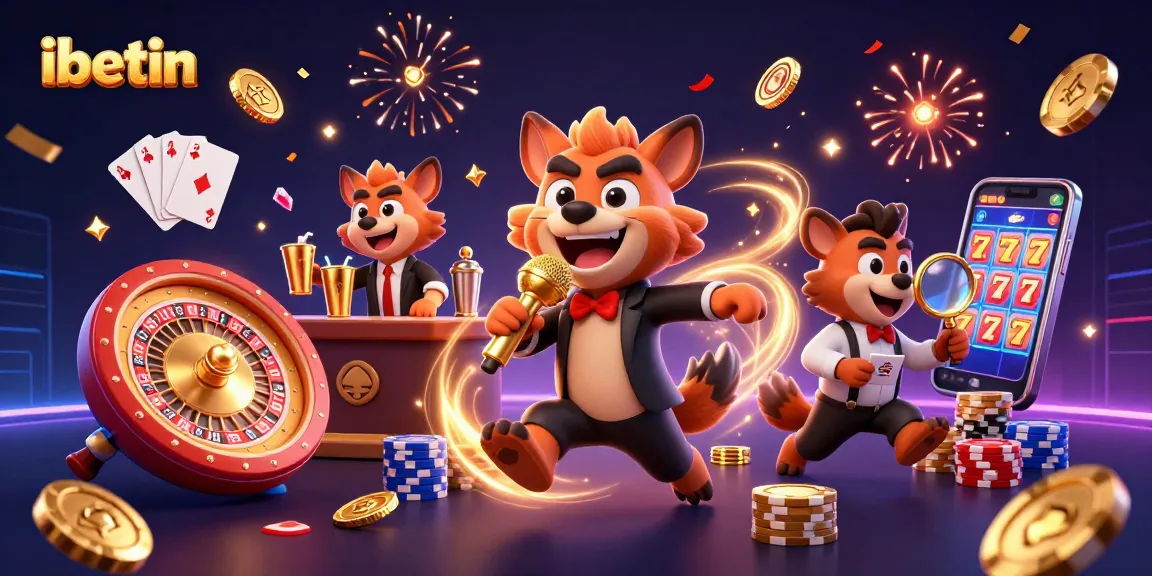 Experience thrilling entertainment at ibetin casino featuring animated hyenas in a vibrant gaming scene.