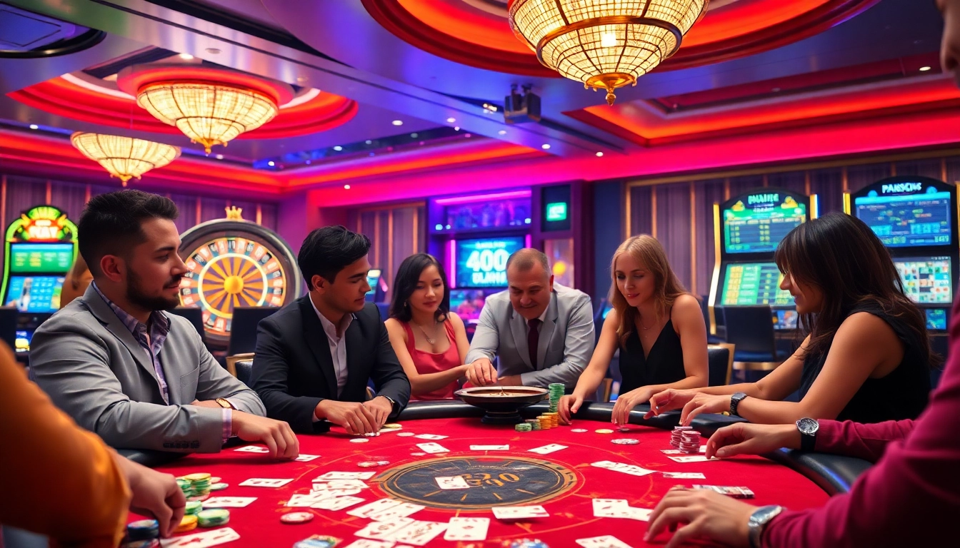 Experience thrilling gameplay at https://888vina.com/ with colorful chips, cards, and a roulette wheel.