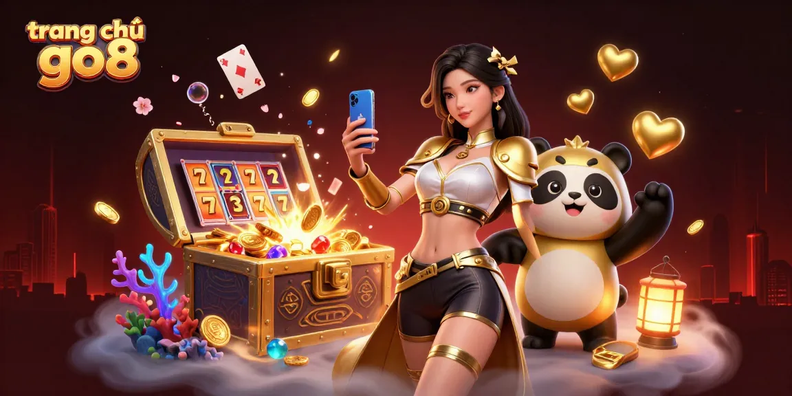 Experience the excitement of gaming at trang chủ go8 with vibrant characters and action-packed casino elements.
