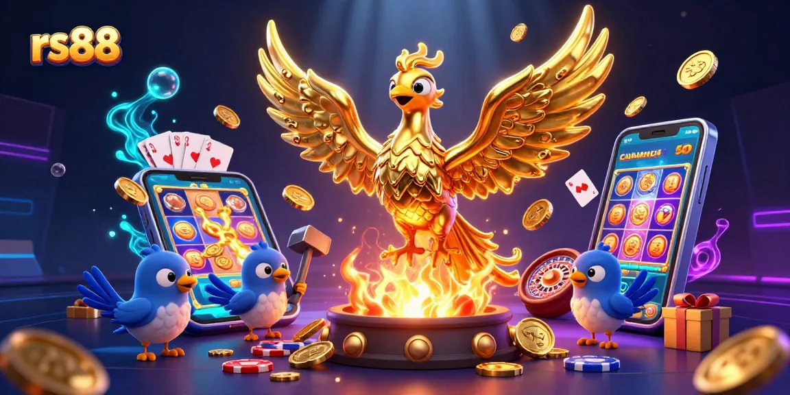 Experience thrilling gameplay with rs88 as molten golden phoenix ignites luck in a vibrant casino atmosphere.