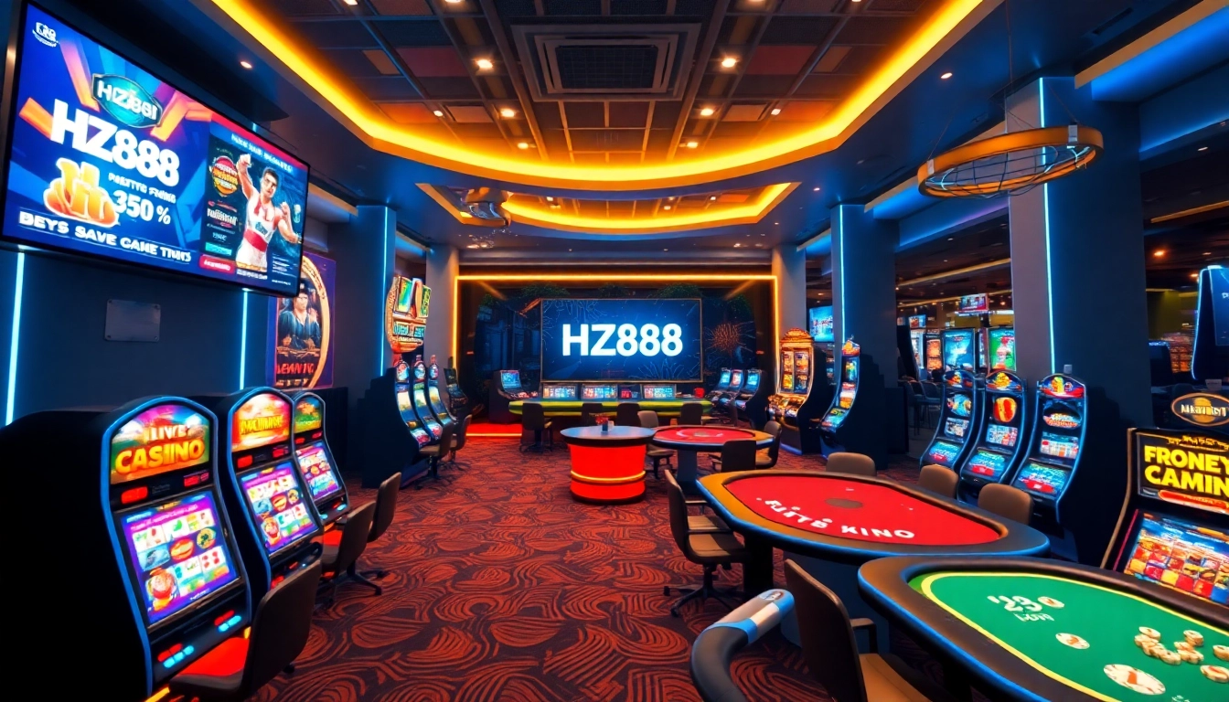Engaging HZ88 online gaming interface with vibrant graphics and modern design.