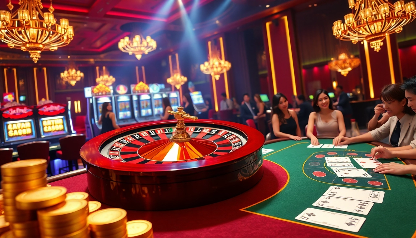 Exciting scene depicting king 88 luxury gambling, with roulette and vibrant casino atmosphere.