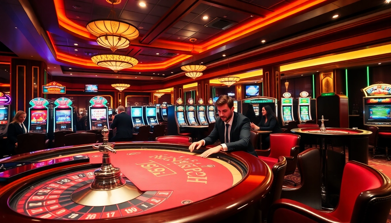 KK55 players enjoying a thrilling poker game in a luxurious casino setting.