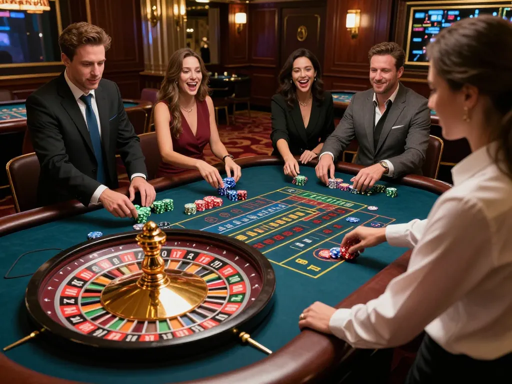 Players engage with the exciting Go88 roulette table, capturing the thrill of betting action.