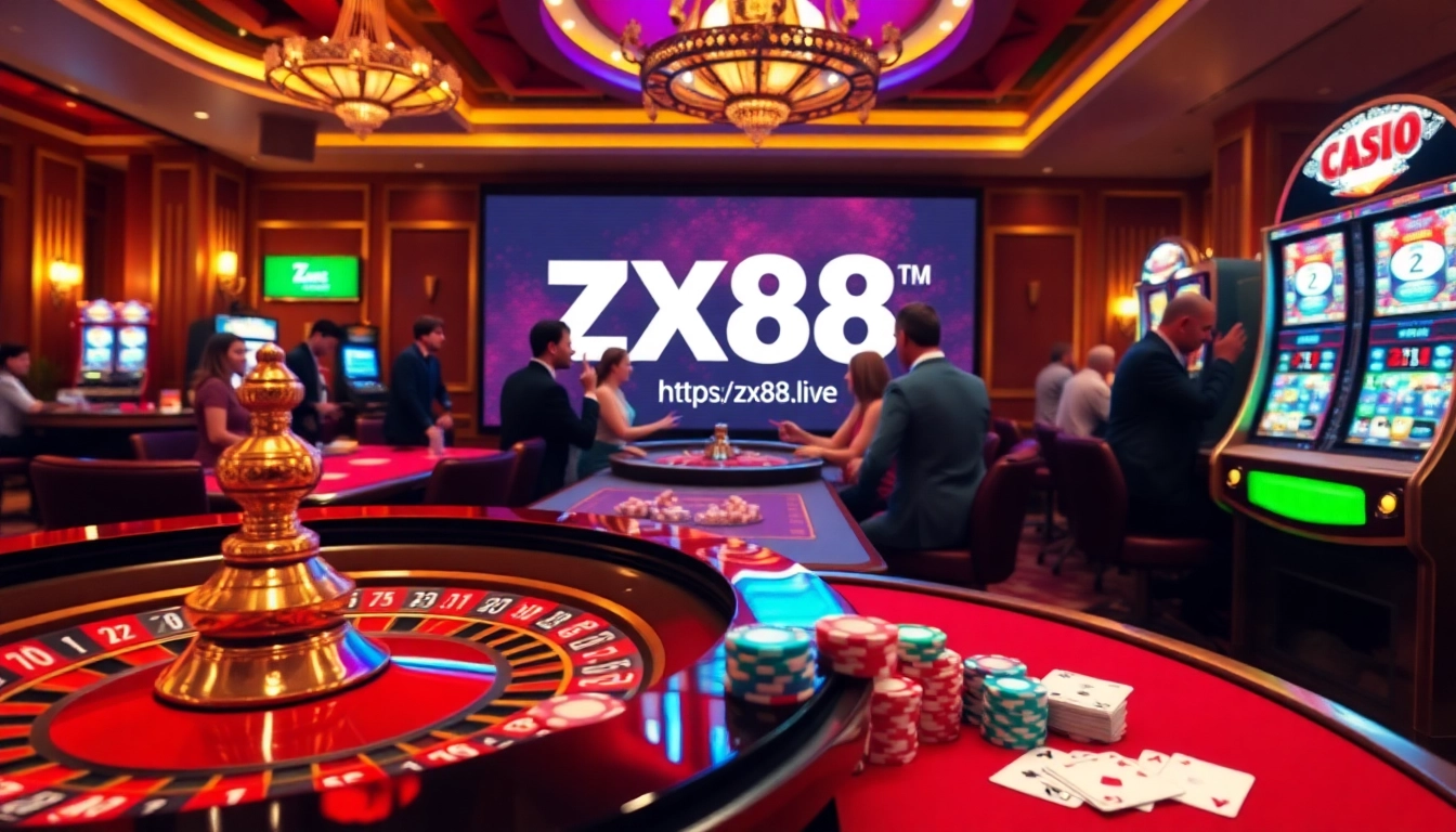 Engage in the exciting atmosphere of https://zx88.live/ with vibrant roulette and slot machines.