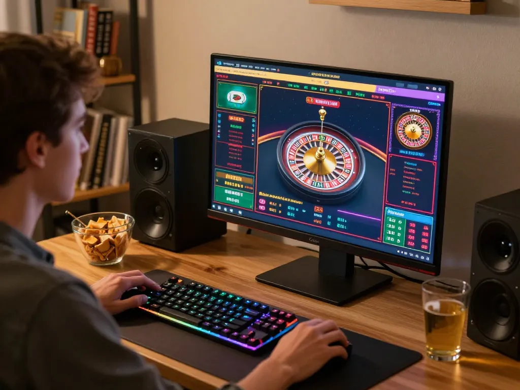 Engaging in strategic gameplay on danhlodeonline with vibrant online casino setup.