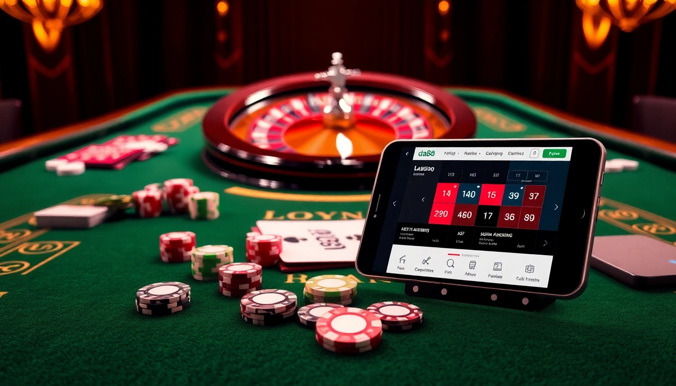 Experience thrilling gaming at https://da88.london with vibrant casino tables, cards, and chips.