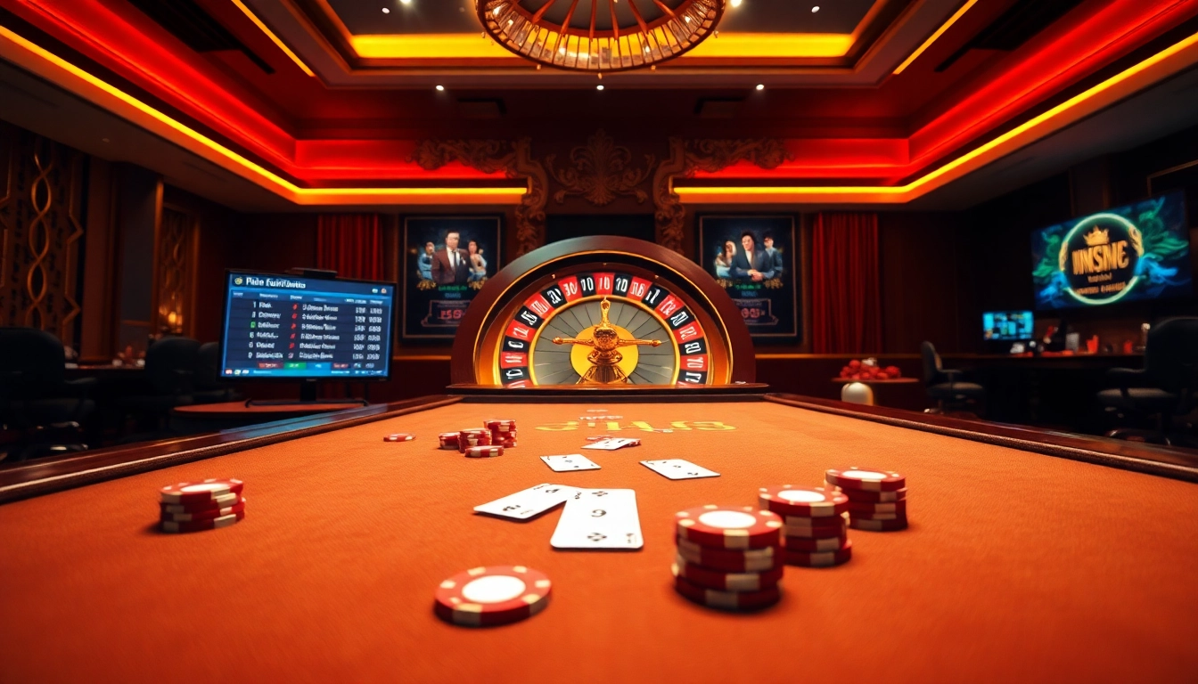 Experience more at https://nk88nk.com/ with an exciting online casino scene featuring poker chips and roulette.