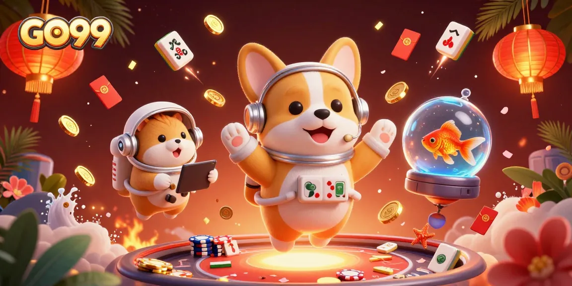 Experience GO99 gaming in a dynamic casino space with vibrant characters and immersive action.