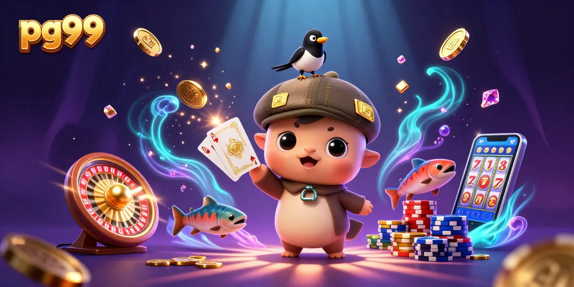 Engage with thrilling slots and jackpots at pg99 featuring vibrant characters and casino elements.