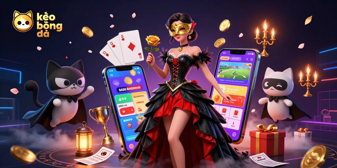 Place sports bets with accurate kèo bóng đá updates in this vibrant illustration.