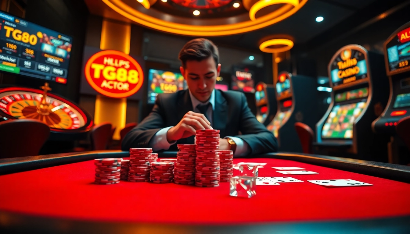 Winning strategic moves with https://tg88.actor/ branded poker chips and cards at a professional casino table