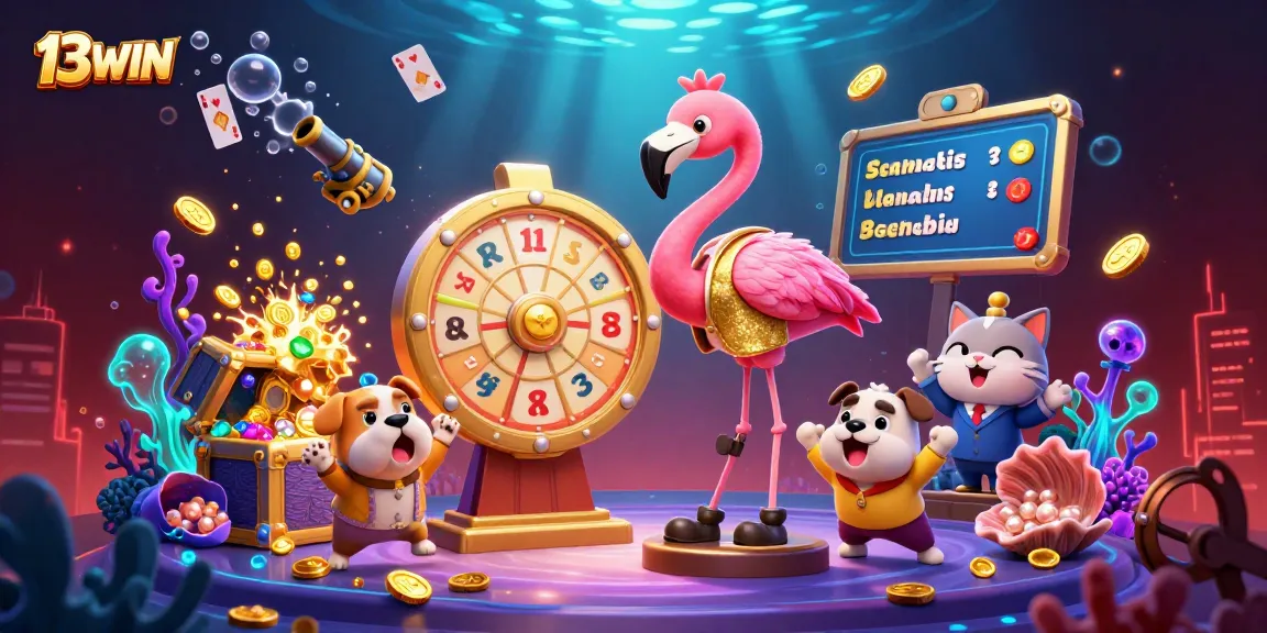 Experience the excitement at 13WIN with a lively game show scene featuring fortune and fun!