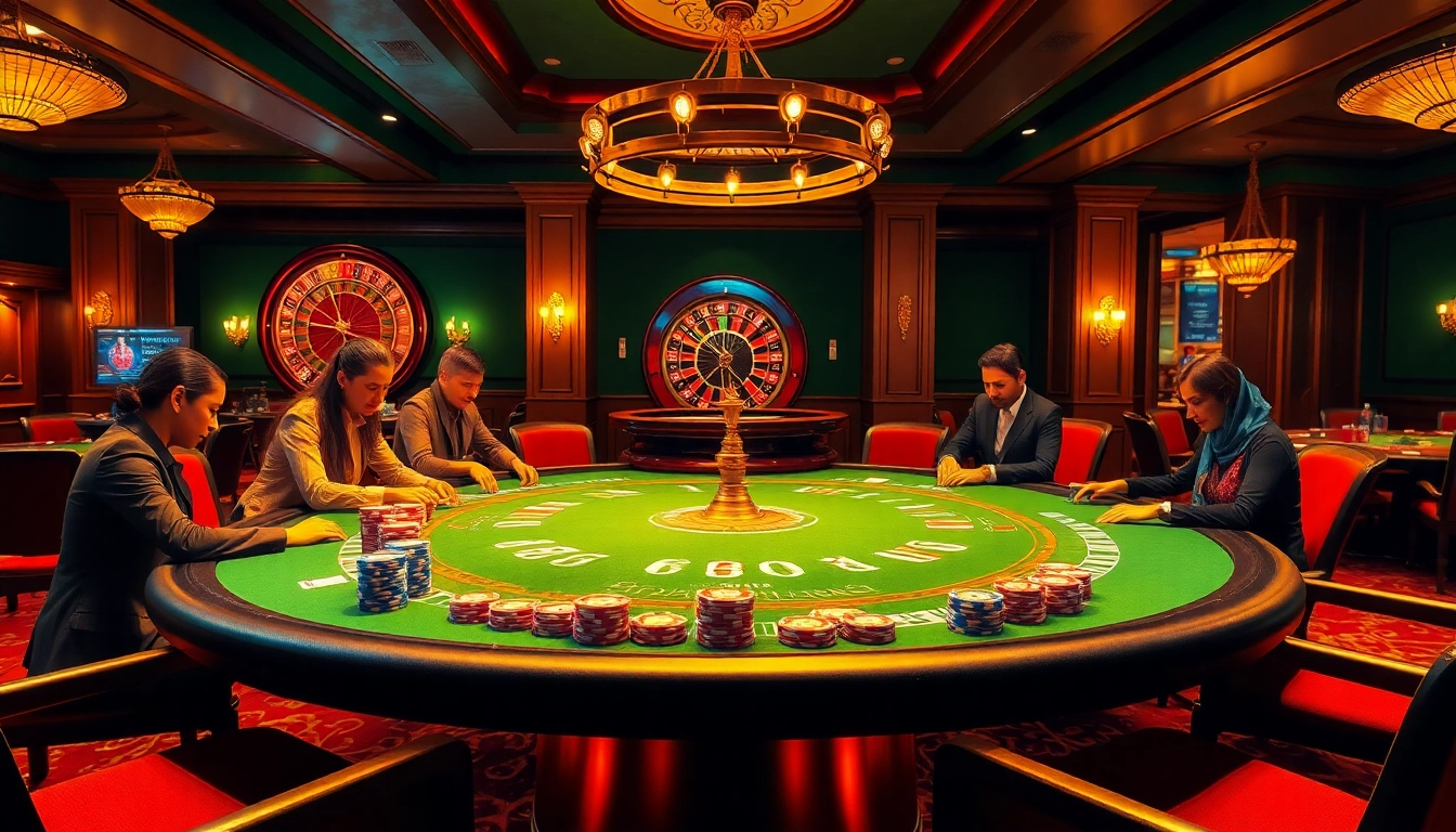 Playing poker at an upscale casino, showcasing eejl-themed excitement with chips and cards.