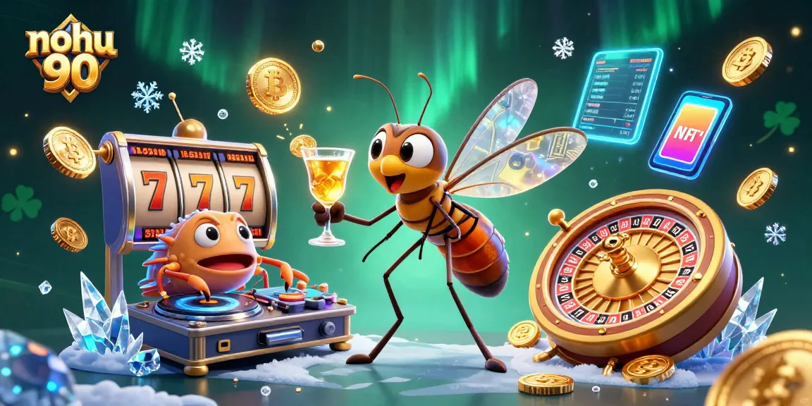 Spin to win with nohu 90 at this vibrant online casino illustration featuring dynamic gaming elements.