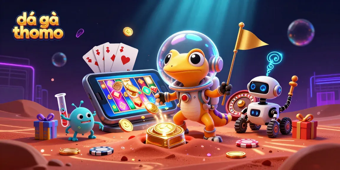 Engage with đá gà thomo as the Martian gecko discovers a golden casino in an explosive 3D scene.