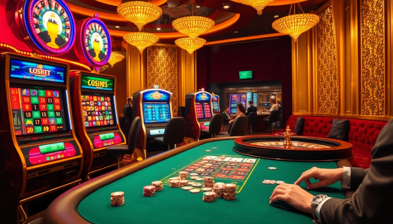 The hidden wiki 2026 showcases a vibrant casino scene with engaging slot machines and a roulette wheel.
