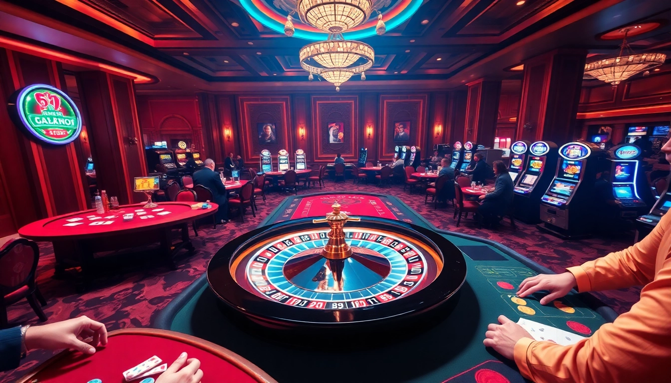 Experience the thrilling action at nk88 com with vibrant casino elements, from roulette wheels to poker tables.