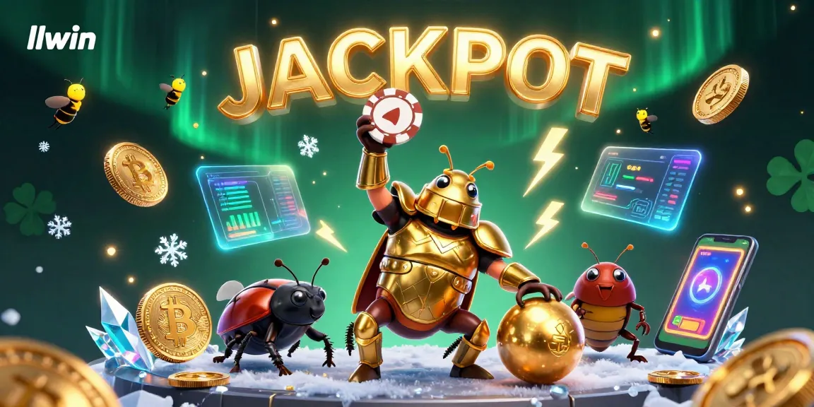 Experience llwin's gaming excitement with a vibrant jackpot scene featuring unique characters.