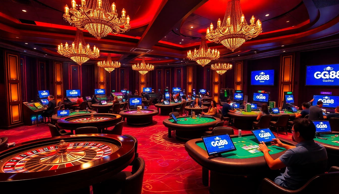 Experience the thrilling casino atmosphere at GG88, featuring exciting games and vibrant players.