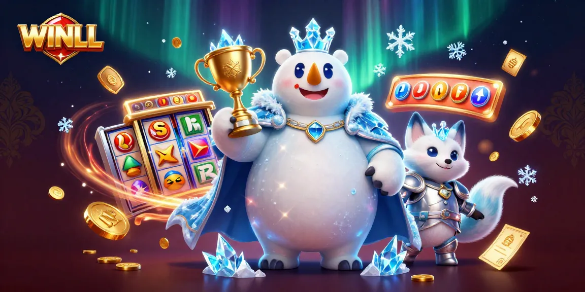 WinLL offers immersive slot gameplay with the ice king polar bear and snow fox in a dynamic casino setting.