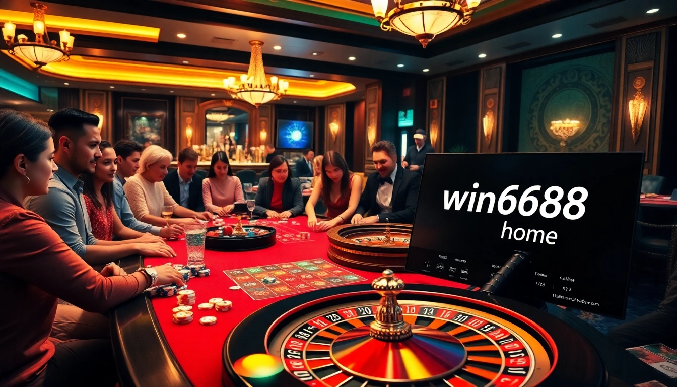Experience high-stakes gaming at win678 home with vibrant casino elements and an exciting atmosphere.