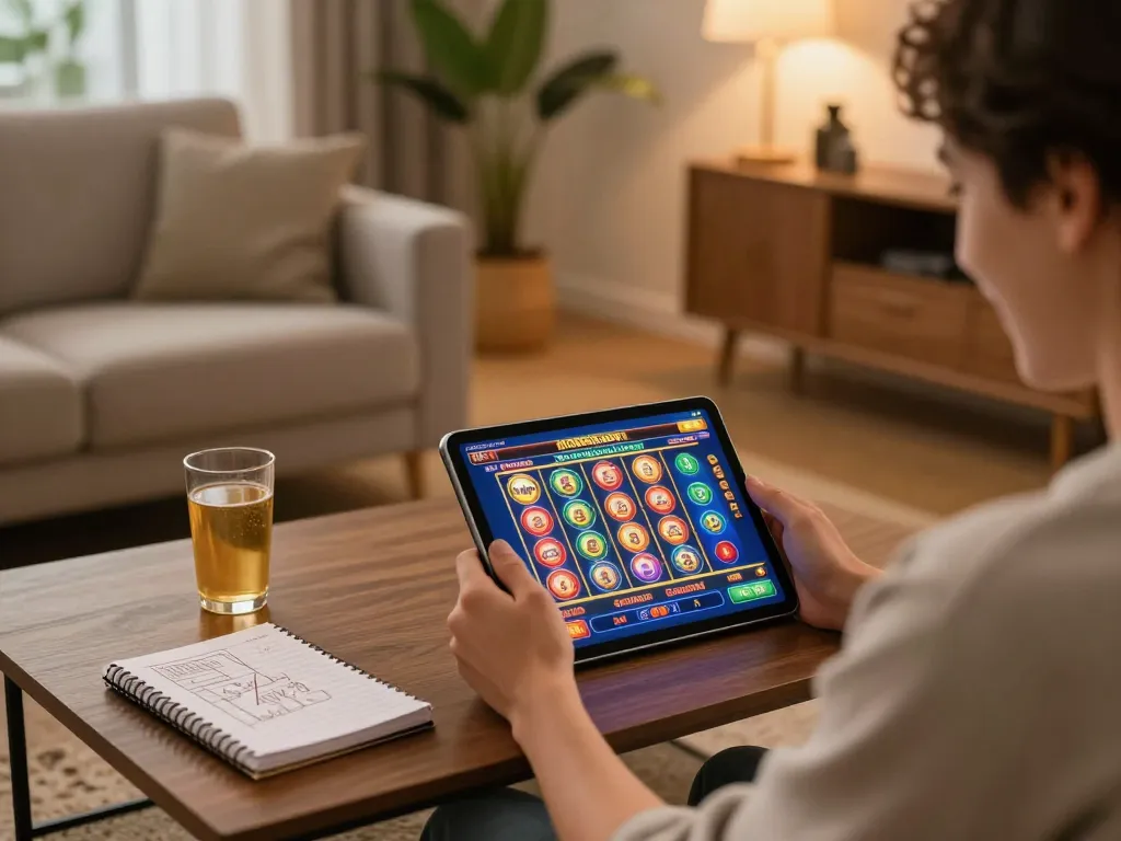 Playing online slots at home with KKBD Bangladesh for thrilling gaming experience.