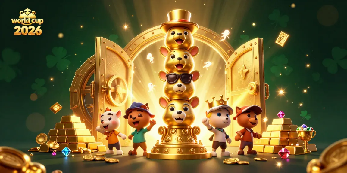 Engaging world cup 2026 illustration featuring golden totem pole and casino treasures, perfect for betting enthusiasts.