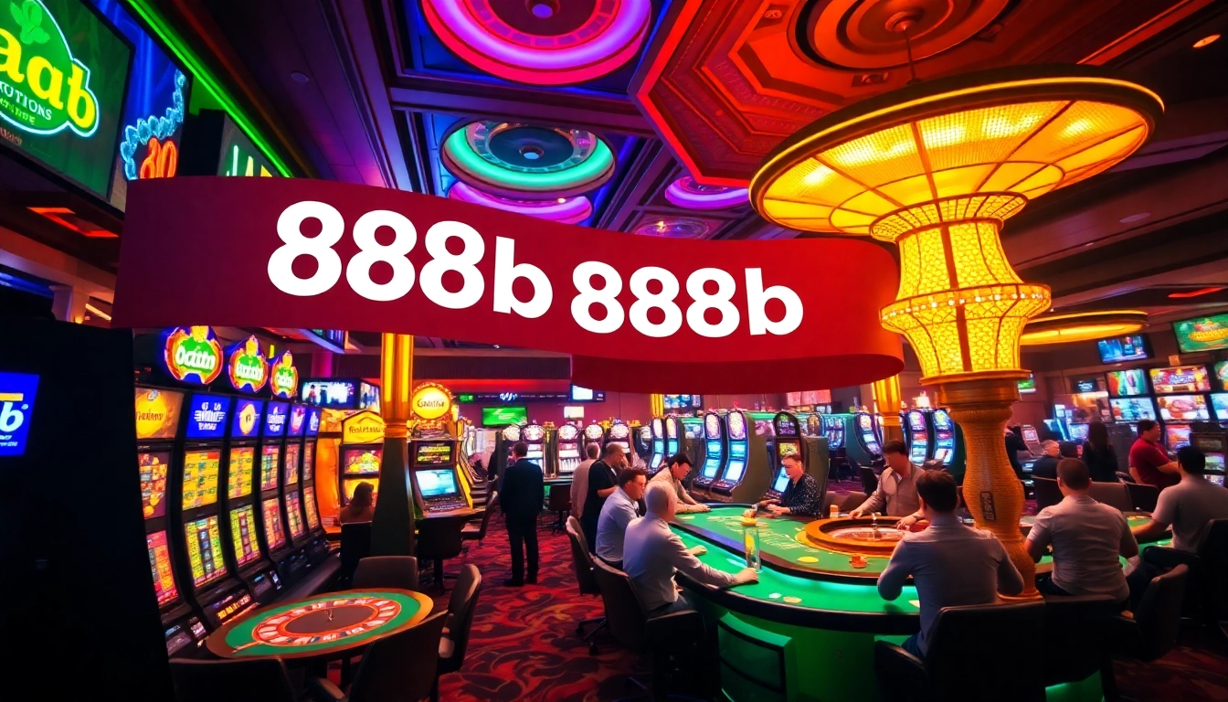 Engaged players enjoy thrilling games at the vibrant 888b casino, showcasing excitement and luxury.