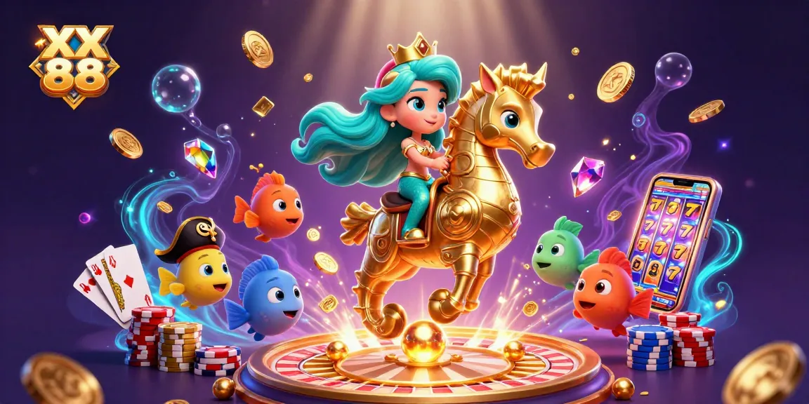 Experience thrilling wins at XX 88 with a dazzling underwater casino adventure surrounded by vibrant gameplay elements.