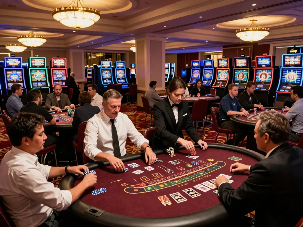 Engaged players at https://da88at.com/ casino tables showcasing vibrant atmosphere and dynamic gameplay.