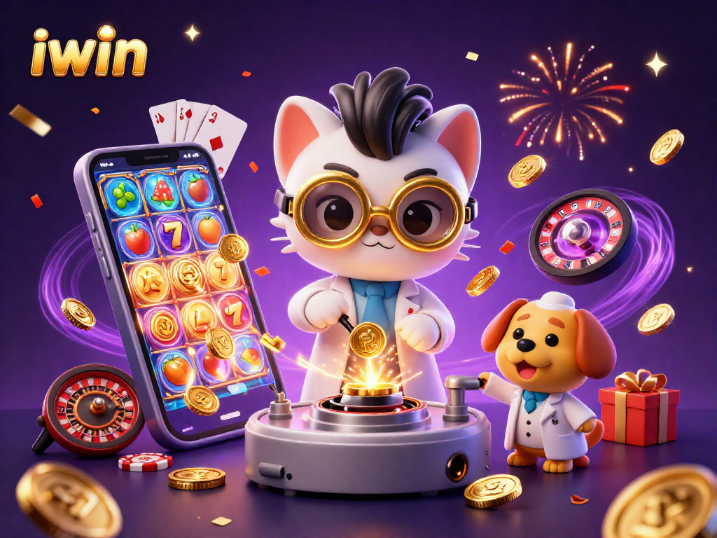 Experience iwin's exciting slots as a mad scientist unleashes golden rewards.