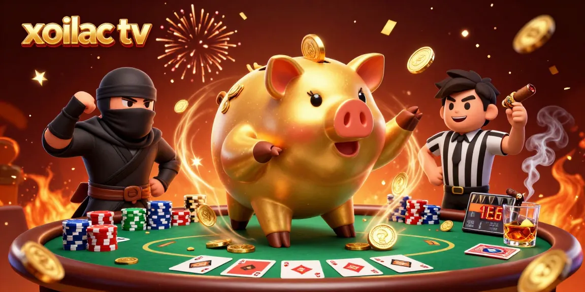 Experience thrilling wins with xoilac tv in this dynamic 3D casino illustration.