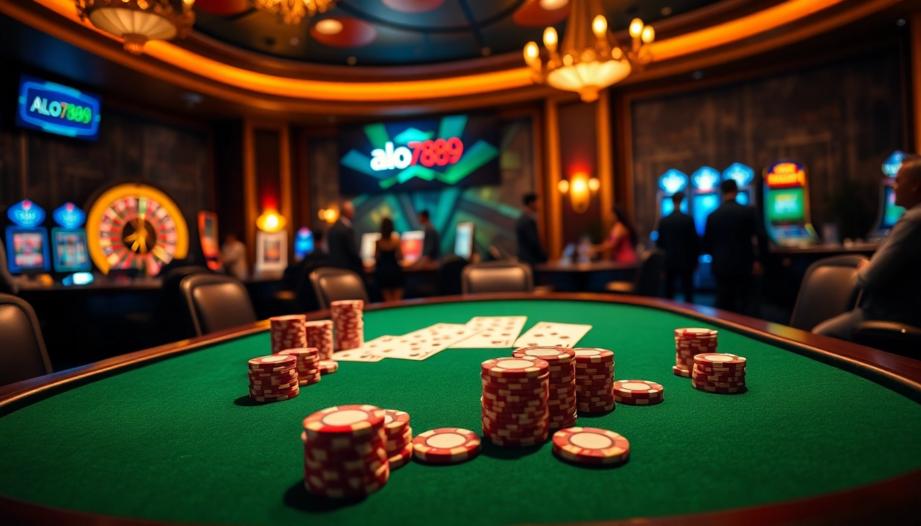 A captivating online gambling experience with alo789 featuring poker, roulette, and casino stakes.