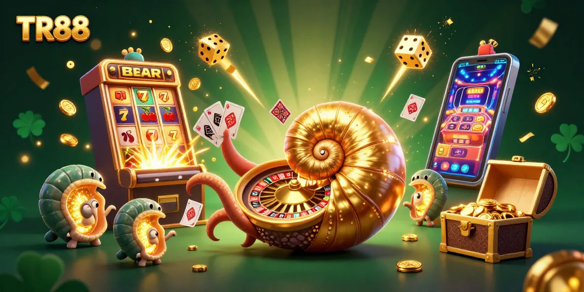 Engage in exciting casino action with TR88's colorful slot game scene featuring a giant nautilus.