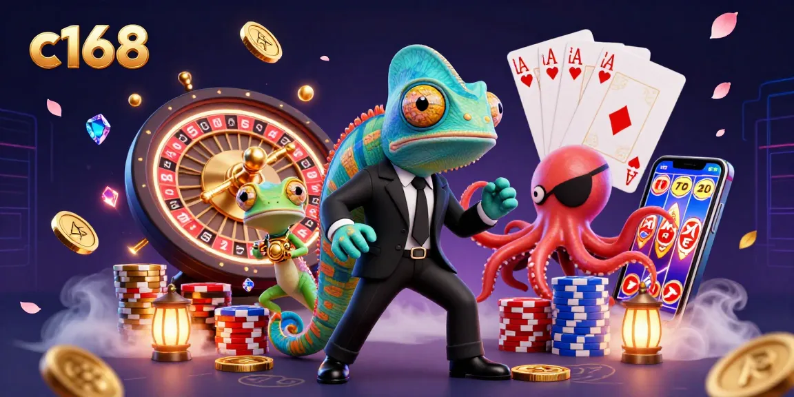 Experience thrilling gameplay at c168 with our dynamic casino scene featuring exciting characters and vibrant game elements.