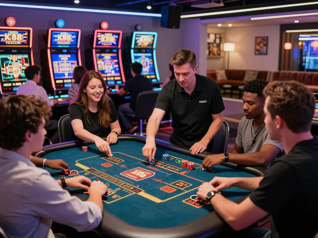 Players enjoying the interactive gaming experience at nhà cái k88's live casino.