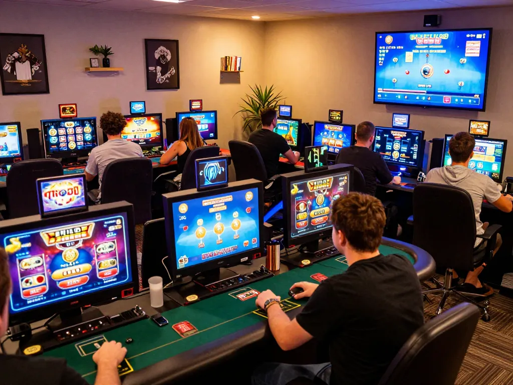 Engaged players enjoying dynamic online gaming experiences at TR88 casino from a cozy home setup.