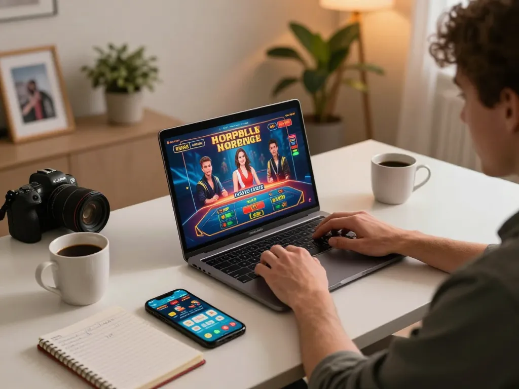 Engaged gamer using 88aa mvp on laptop, practicing responsible betting strategies at home.