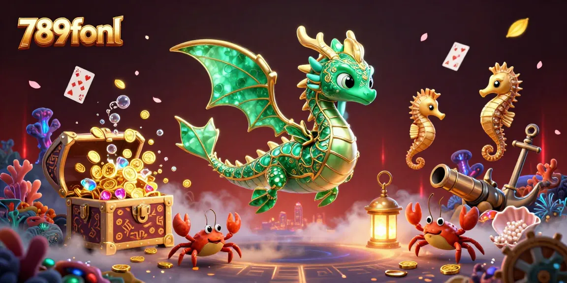 Experience the excitement of 789fonl with a vibrant underwater casino scene featuring a sea dragon and treasure.