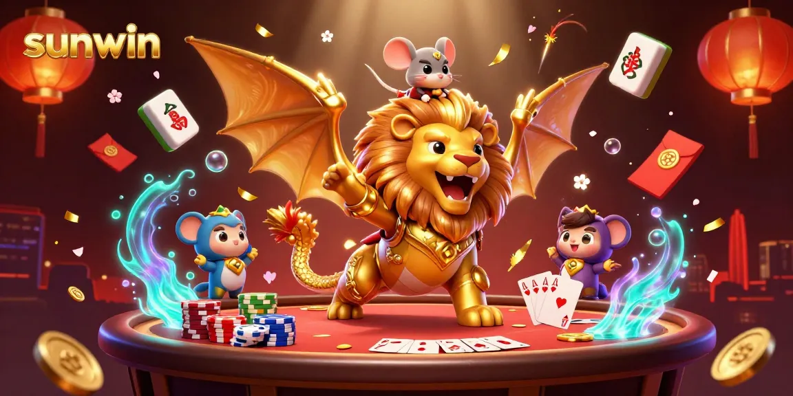 Engage in thrilling poker action at sunwin with a captivating golden chimera and adventurous mouse jockey!