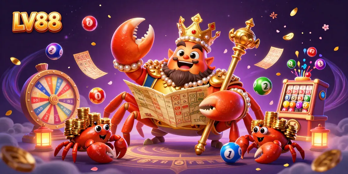 Experience thrilling gameplay at LV88 with golden crab emperor and dynamic lottery elements.