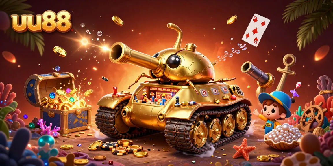 Experience the excitement of uu88 with a vibrant miniature casino in a golden beetle tank.