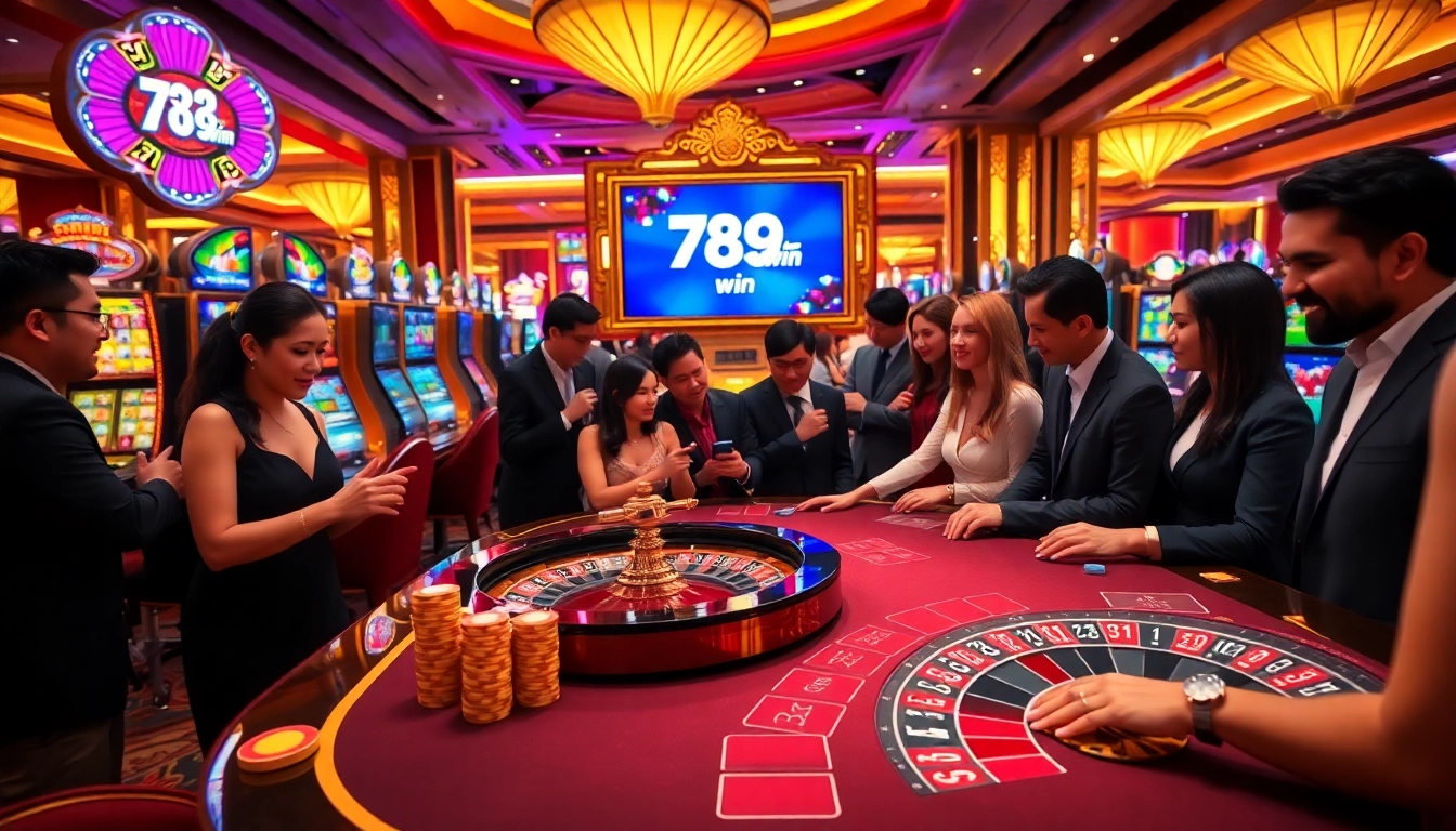 Engaged players enjoying a luxurious gambling experience at 789win casino tables.