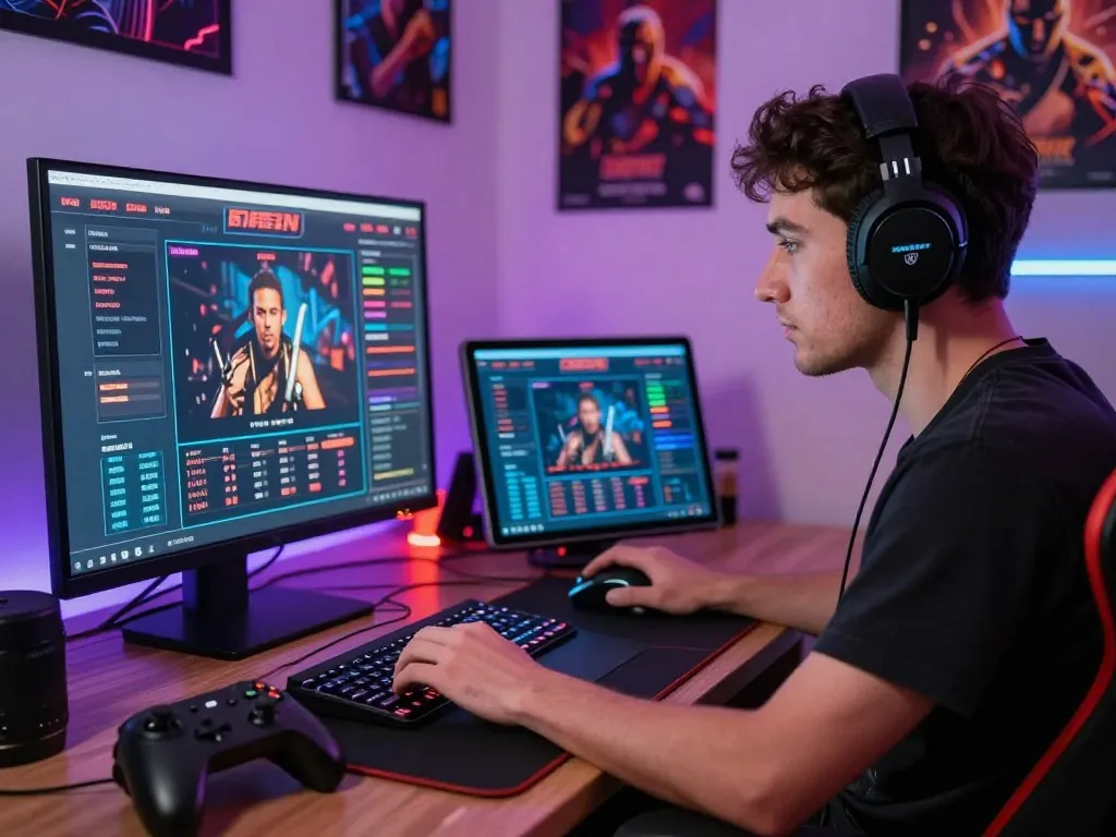 Dynamic online gaming experience featuring sunwin dashboard and accessories.
