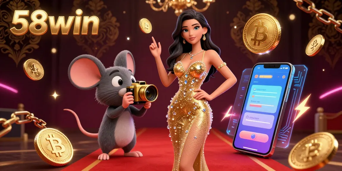 Experience the excitement of 58win casino with golden elements and neon effects illuminating your winning moments.